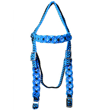 Horse Bridle Headstall Flat Braided Paracord Hilason